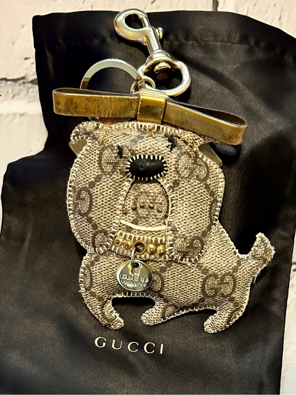 Gucci Guccioli Bulldog Agnese Keychain / Bag Charm